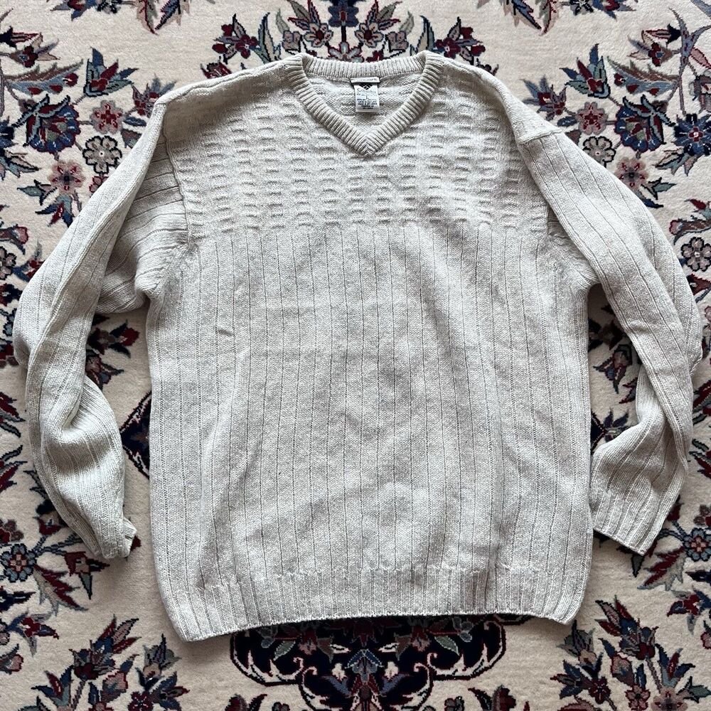 Vintage 90s Columbia Convert Shetland Wool Sweater Mens L Gorpcore